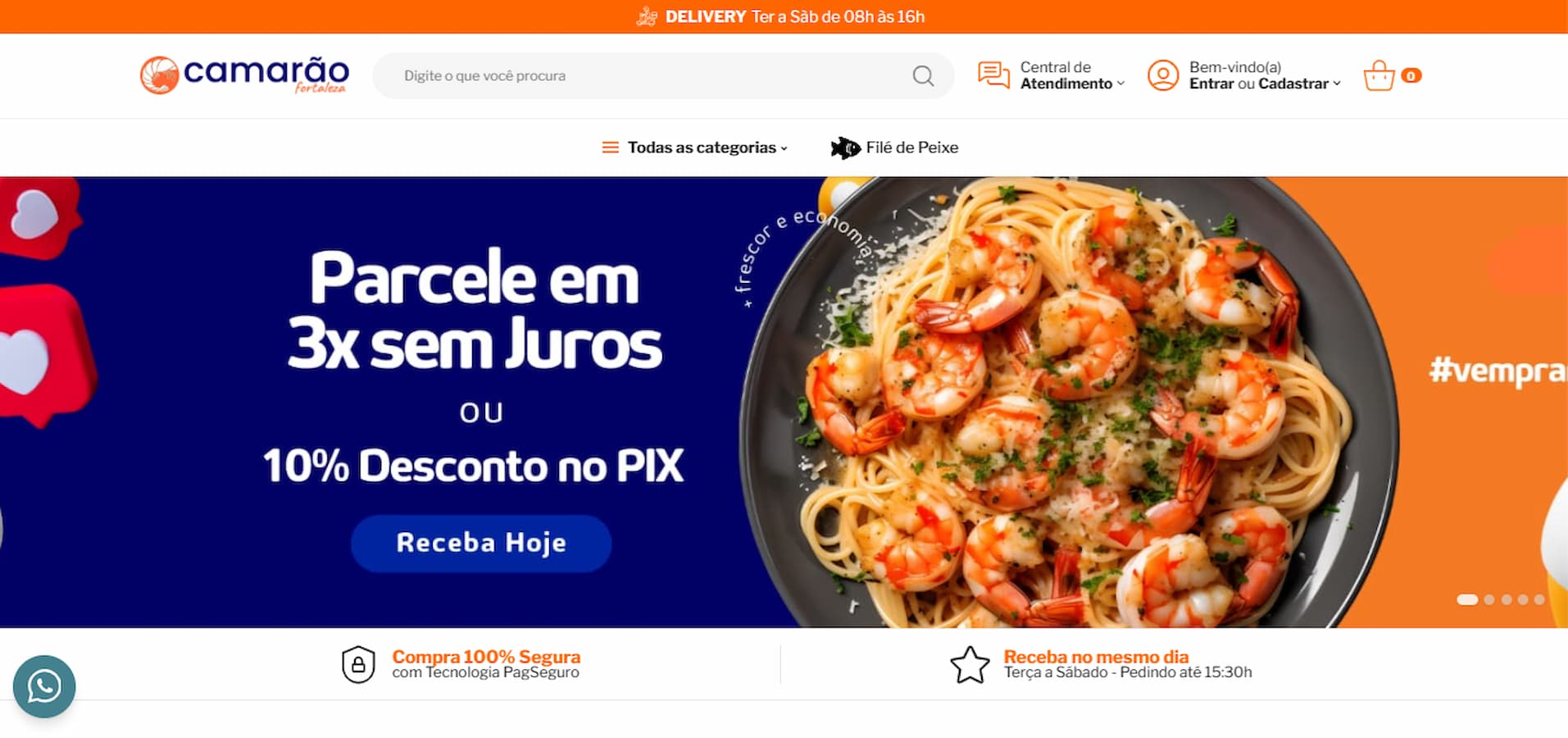 Loja Online Especializada em Camarão Fresco e produtos congelados em Fortaleza